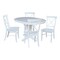 International Concepts 36 in. Solid Wood Round Extension Dining Table with 4 Dining Chairs in White K08-36RXT-23B-C613-4 - alternate 3